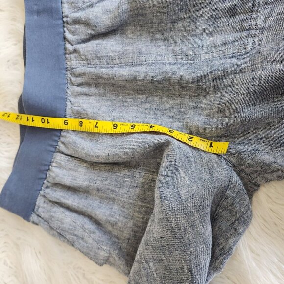 Lands End Womens 10 Linen Pants Pull on Wide Leg Pockets Coastal Resort Beach - Picture 9 of 14